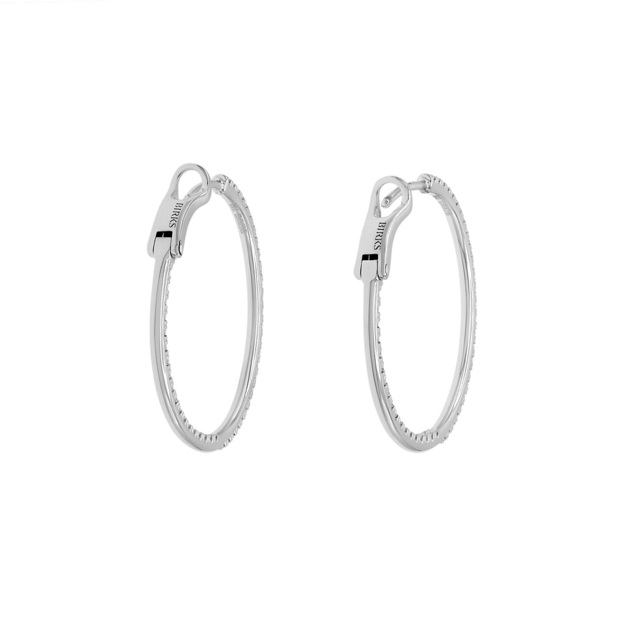 Exclusive 18K White Gold 0.65 Carat Hoop Earrings — Side View