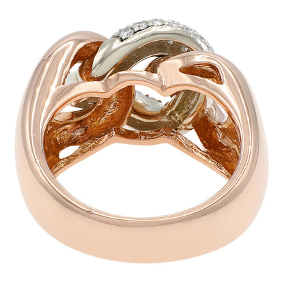 Exclusive 18K Rose Gold 0.76 Carat Diamond Link Ring — 5 — Back View