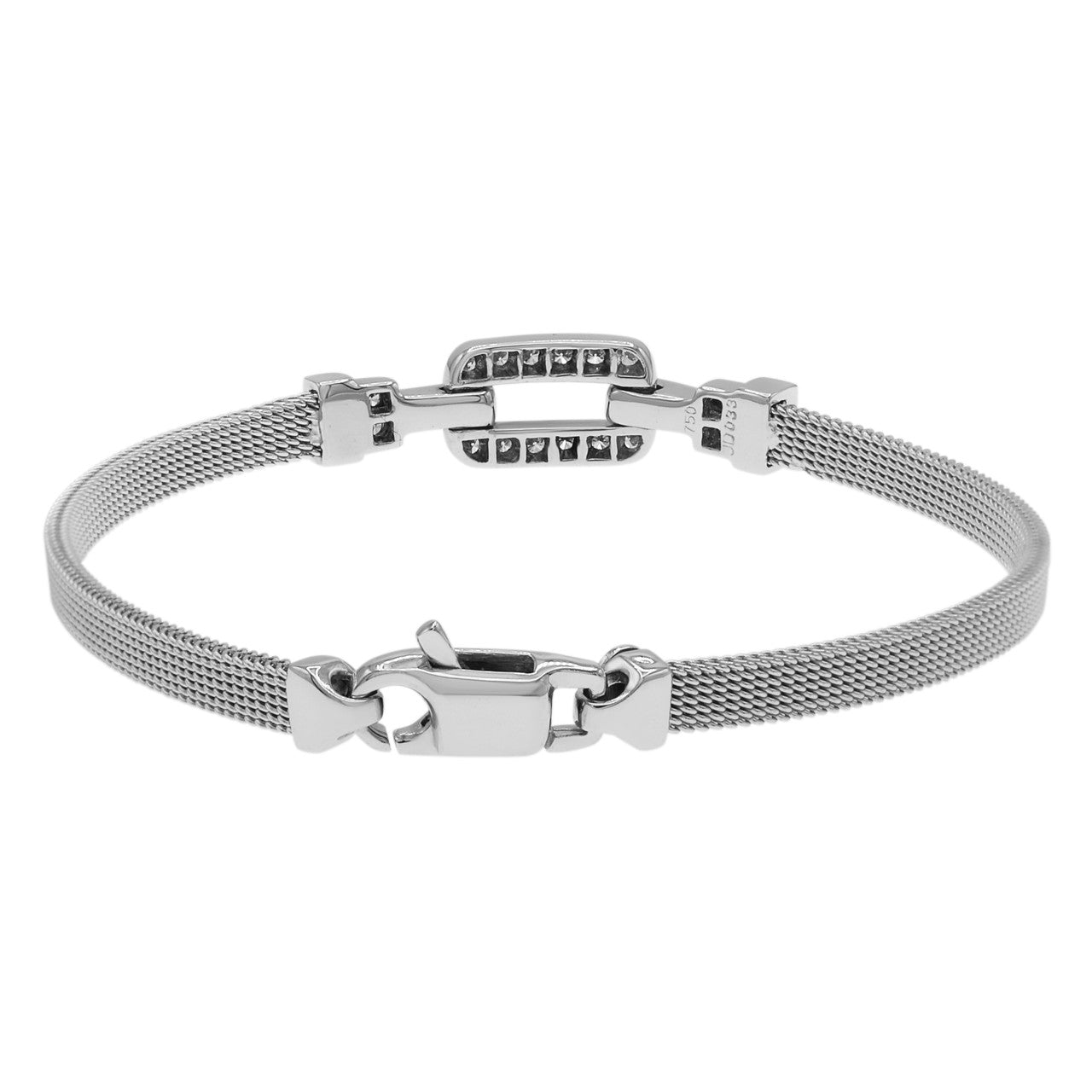 Exclusive 18K White Gold 0.33 Carat Diamond Woven Mesh Bracelet — Side View