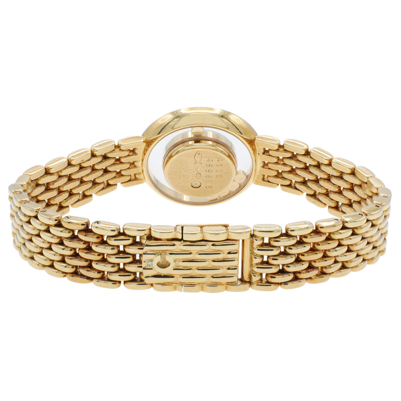 Exclusive Chopard 18K Yellow Gold Happy Diamond Watch — Side View