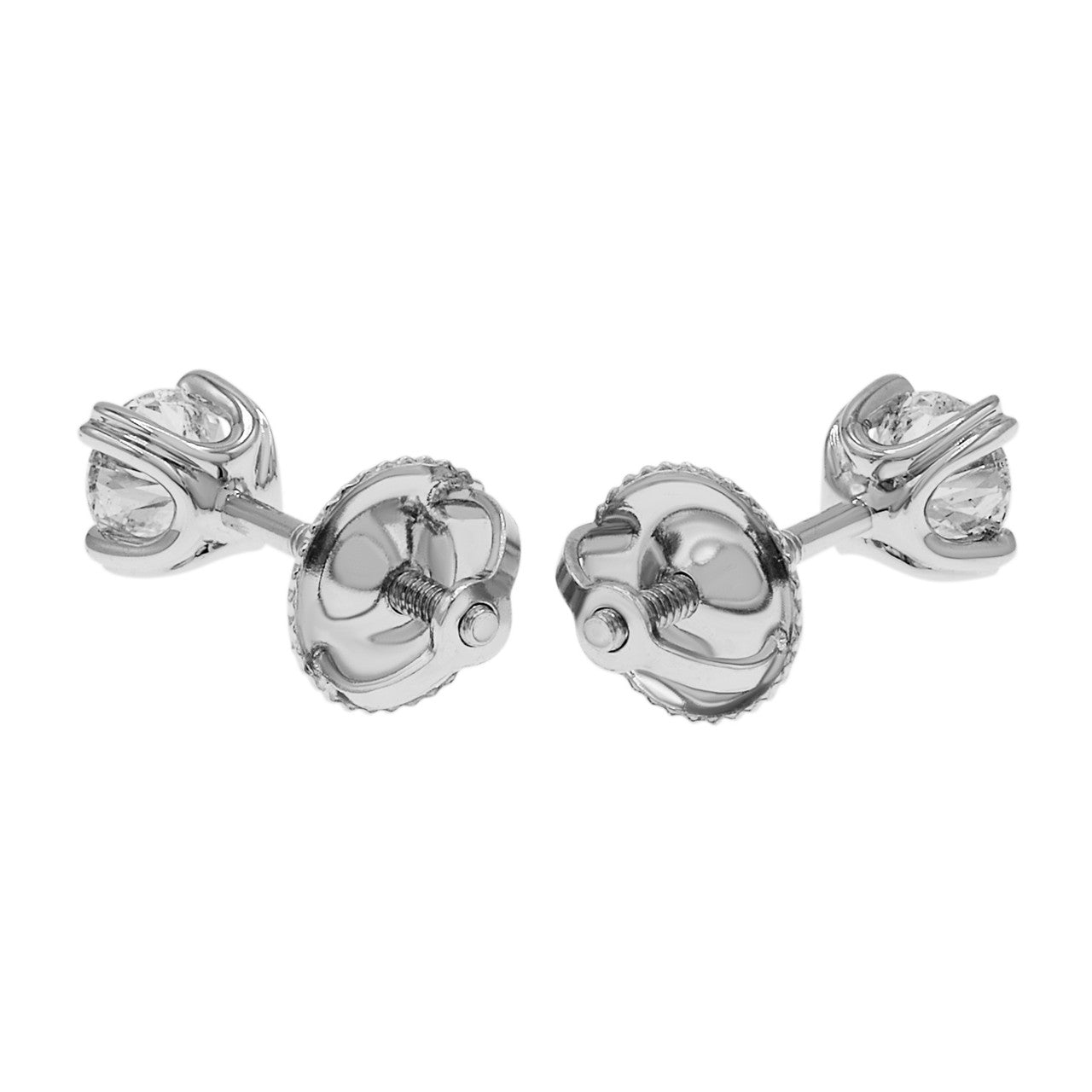 Exclusive 14k White Gold 0.50 Carat Diamond Studs — Side View