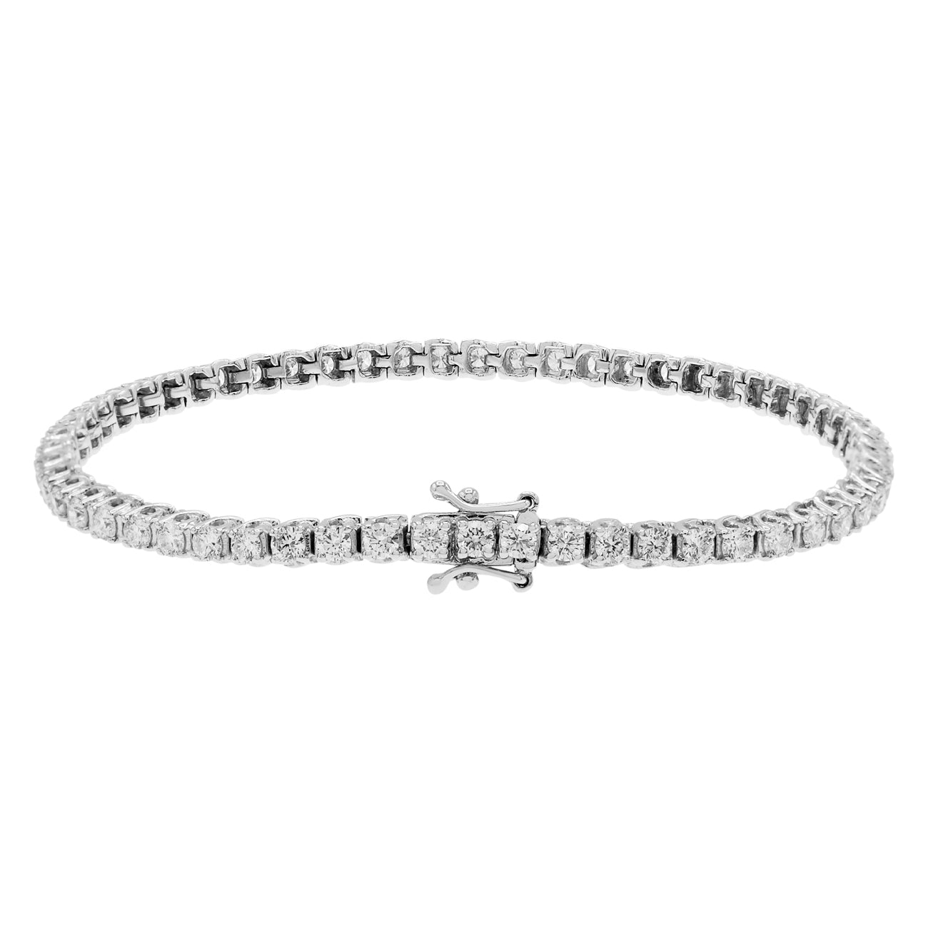 Exclusive 14K White Gold 2.75 Carat Tennis Bracelet — Side View