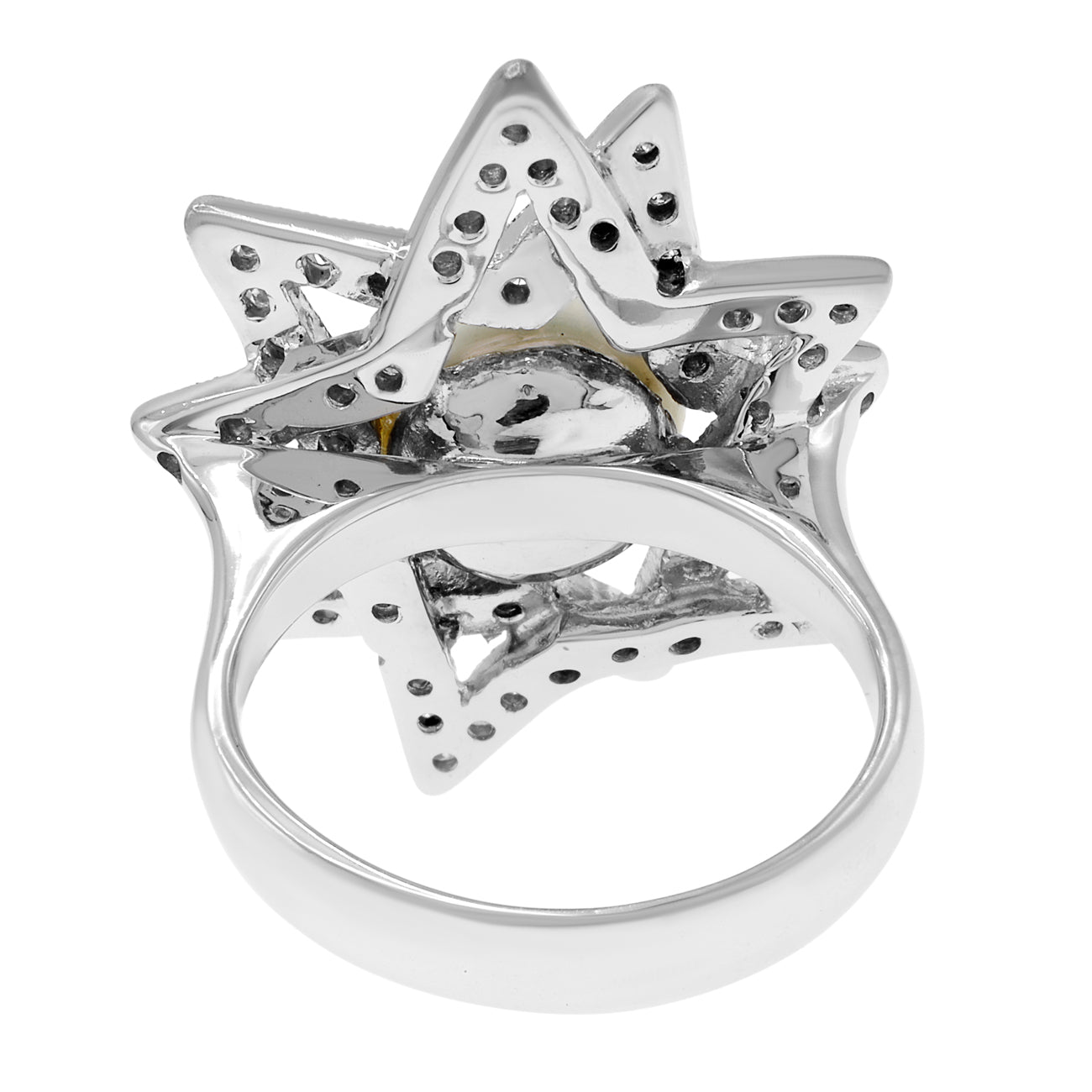 Exclusive 18K White Gold Akoya Pearl Ring — 4 — Side View