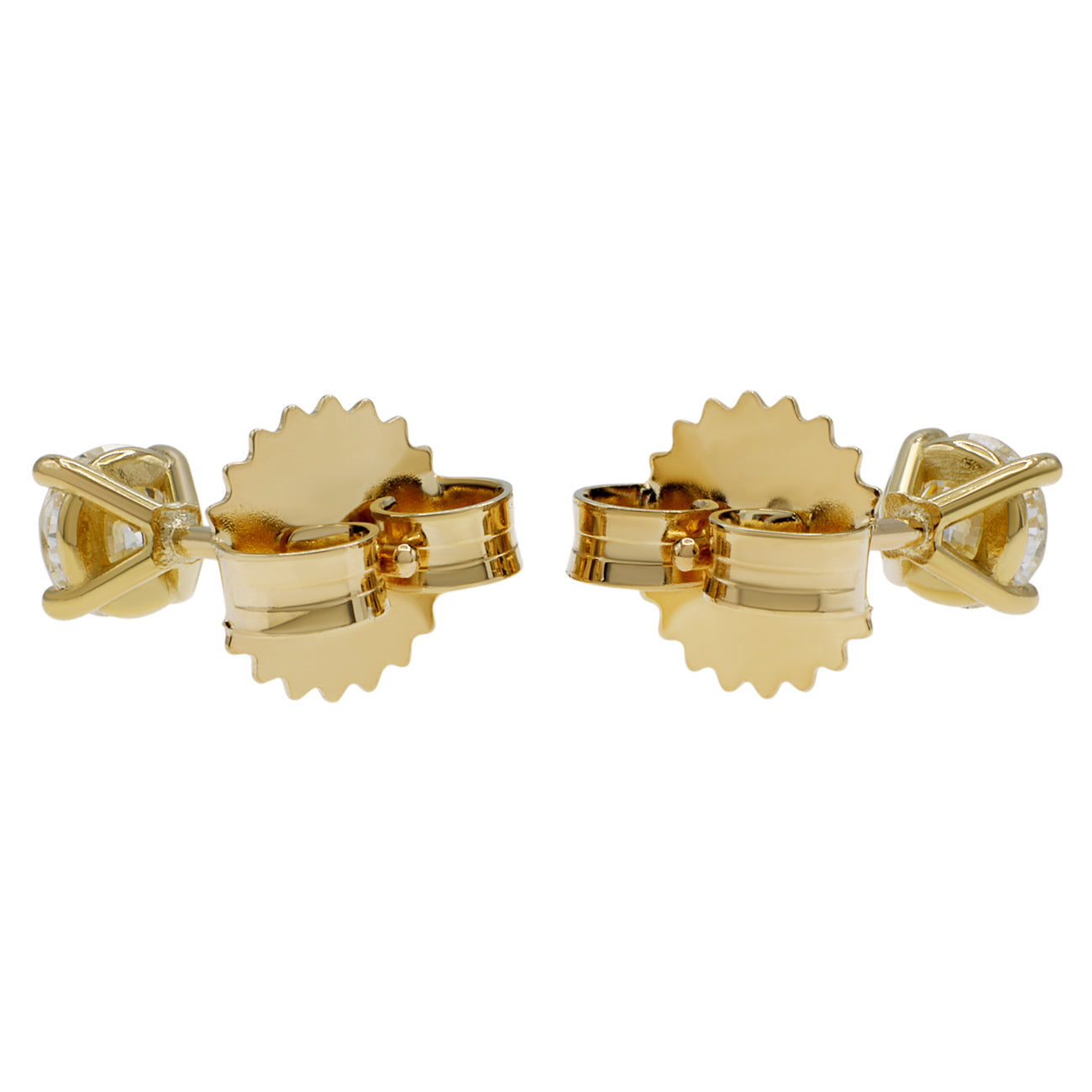 Exclusive 14K Yellow Gold 0.50 Carat Diamond Earrings — Side View