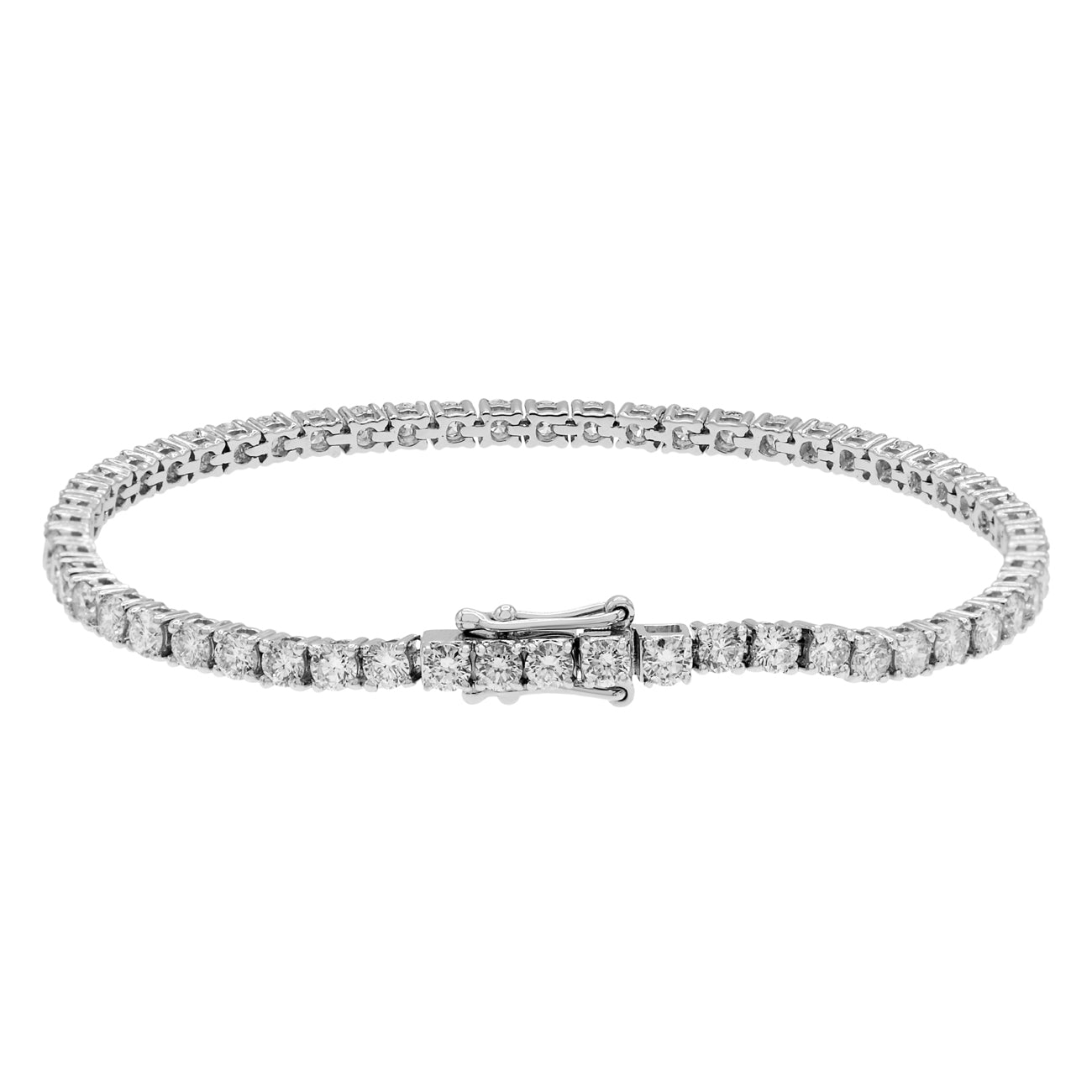 Exclusive 18K White Gold 2.80 Carat Tennis Bracelet — Side View