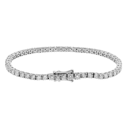 Exclusive 18K White Gold 2.80 Carat Tennis Bracelet — Side View