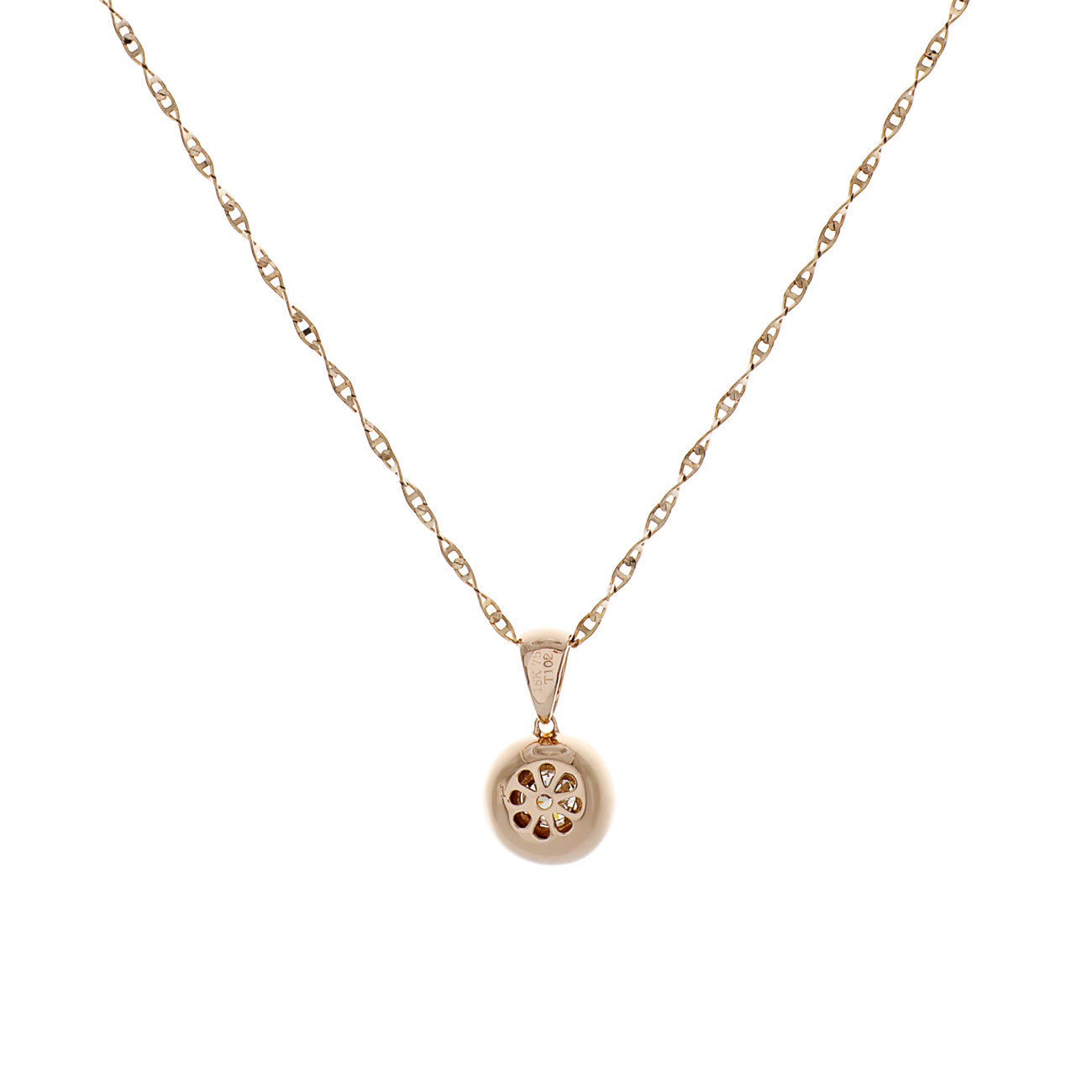 Exclusive 18K Rose Gold 0.38 Carat Diamond Pendant — Side View