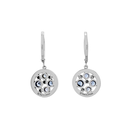 Exclusive Tiffany & Co. Platinum Diamond Sapphire Cobblestone Earrings — Side View