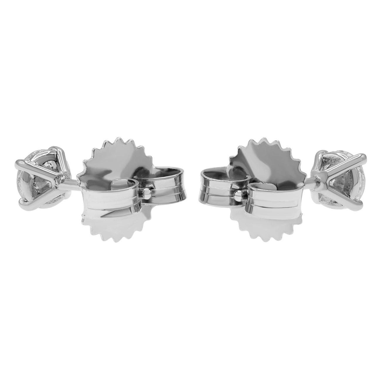 Exclusive 14K White Gold 0.48 Carat Diamond Stud Earrings — Side View