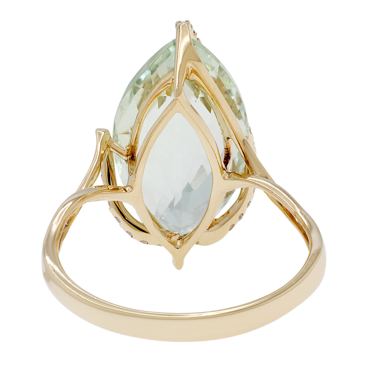 Exclusive 14K Yellow Gold 8.21 Carat Green Quartz Ring — 5 — Back View