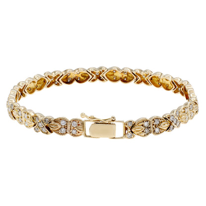 Exclusive 14K Yellow Gold 1.74 Carat X Link Bracelet — Side View