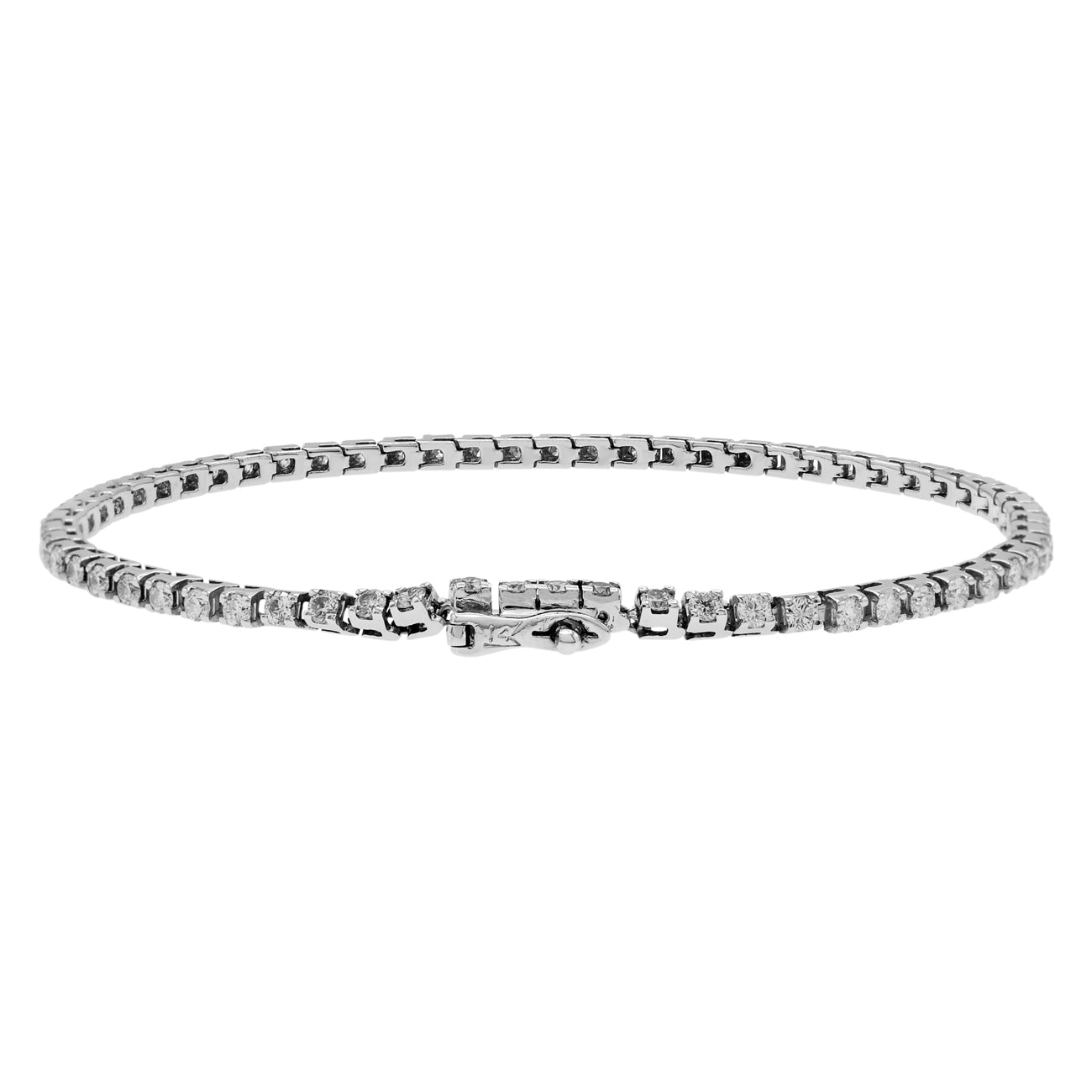 Exclusive 14K White Gold 2.88 Carat Diamond Tennis Bracelet — Side View