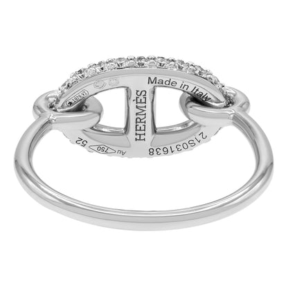 Exclusive Hermes 18K White Gold Diamond Farandole Ring — Side View