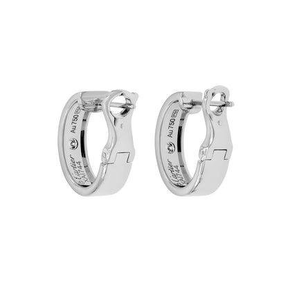 Exclusive Cartier 18K White Gold Diamond Love Earrings — Side View