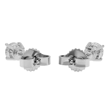 Exclusive 18K White Gold 0.42 Carat Diamond Earrings — Side View
