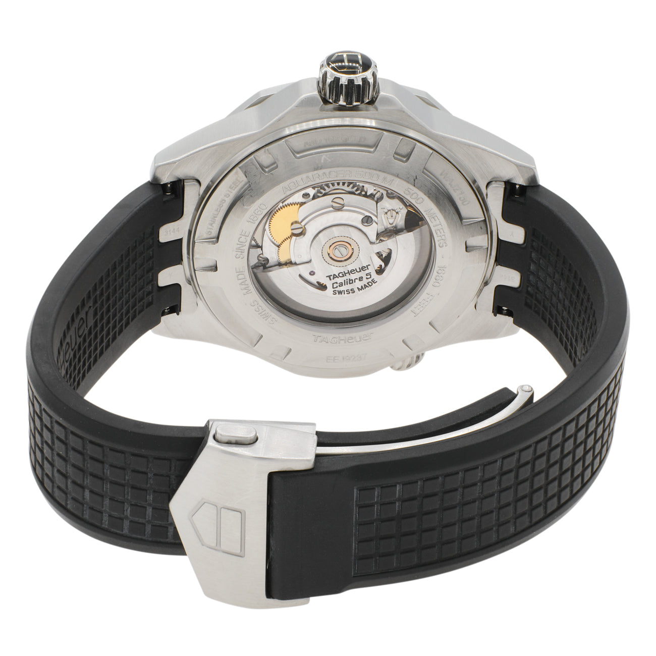 Exclusive Tag Heuer Stainless Steel 18K Rose Gold Aquaracer 500M WAJ2150 — Side View