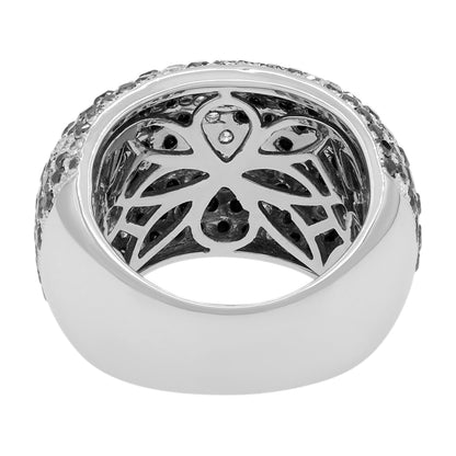 Exclusive 18K White Gold 4.21 Carat Black Diamond Bombe Ring — 6.25 — Side View