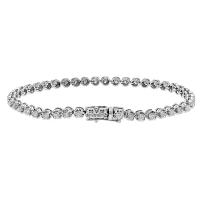 Exclusive 14K White Gold 2.04 Carat Tennis Bracelet — Side View