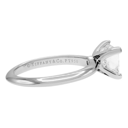 Exclusive Tiffany & Co. Platinum 1.13 Carat Princess-cut Diamond Engagement Ring — Side View