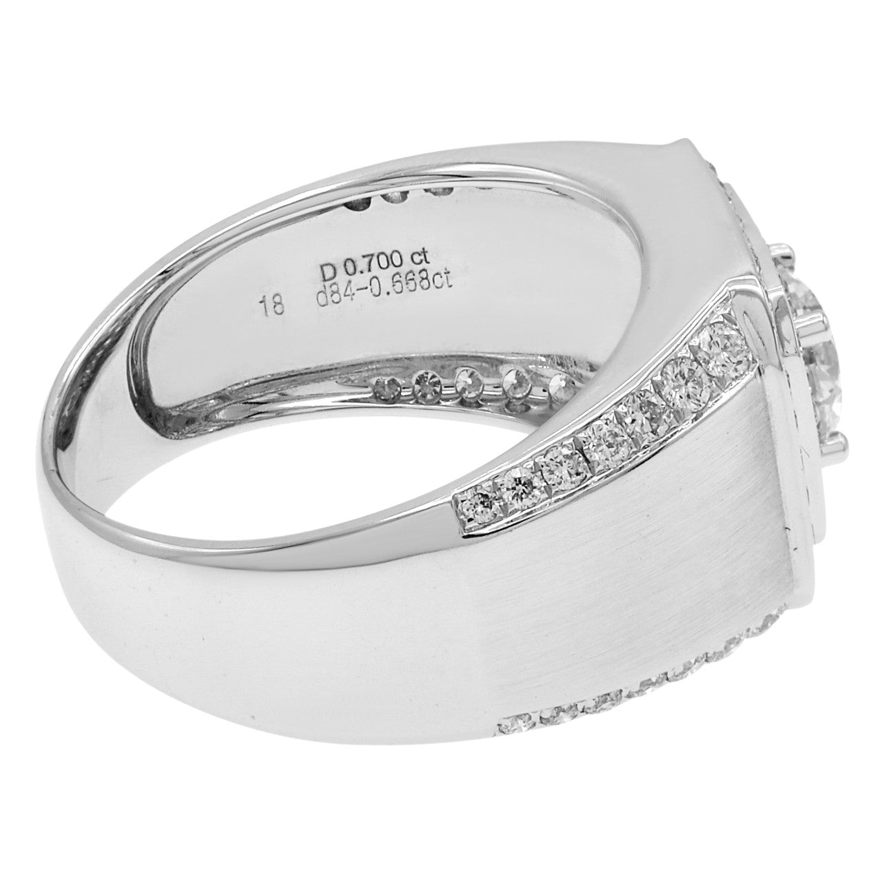 Exclusive 18K White Gold 1.37 Carat Diamond Ring — 6.75 — Back View