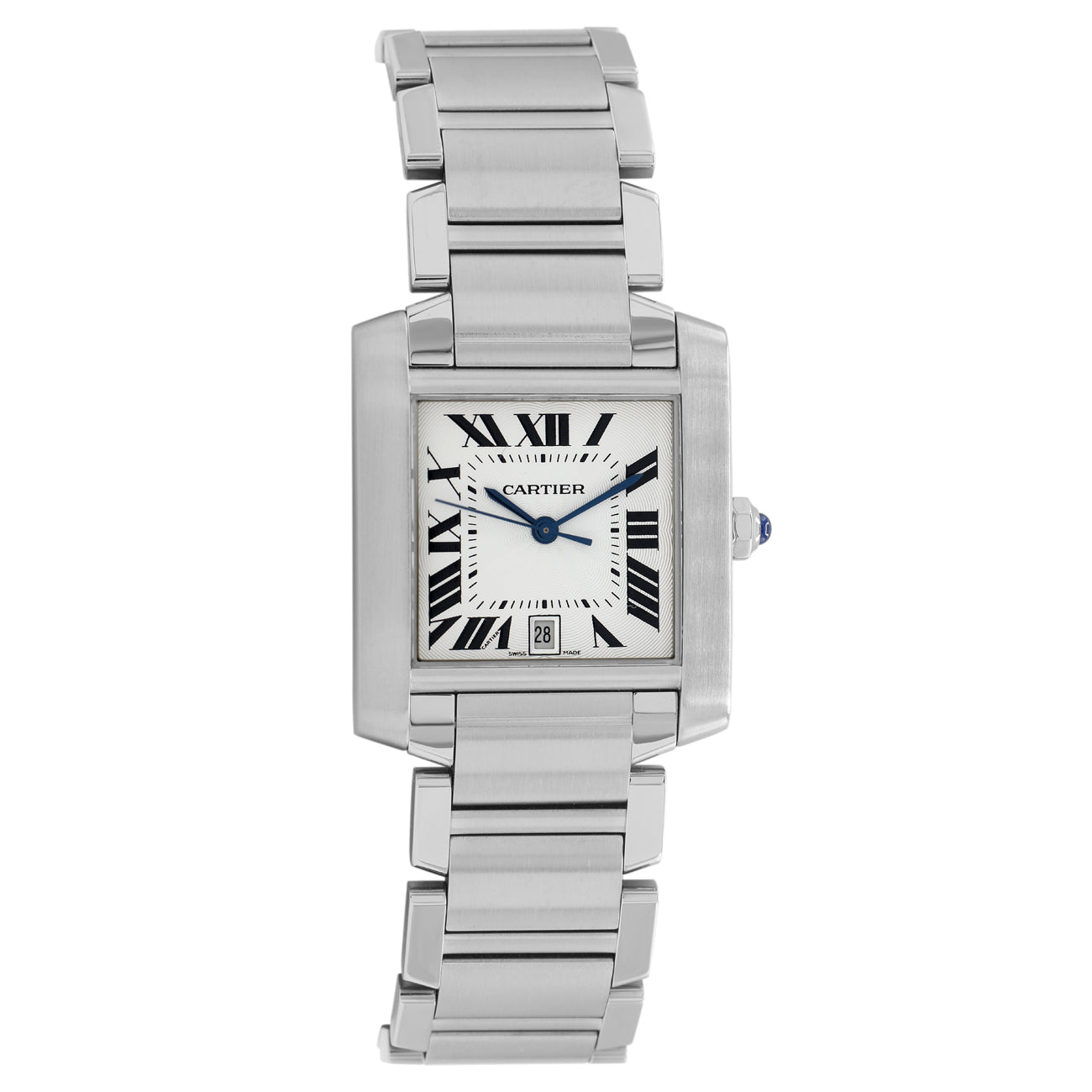 Exclusive Cartier Stainless Steel Tank Francaise Automatic W51002Q3 — Front View