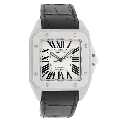 Exclusive Cartier Stainless Steel Santos 100 Large Automatic W20073X8 — Front View