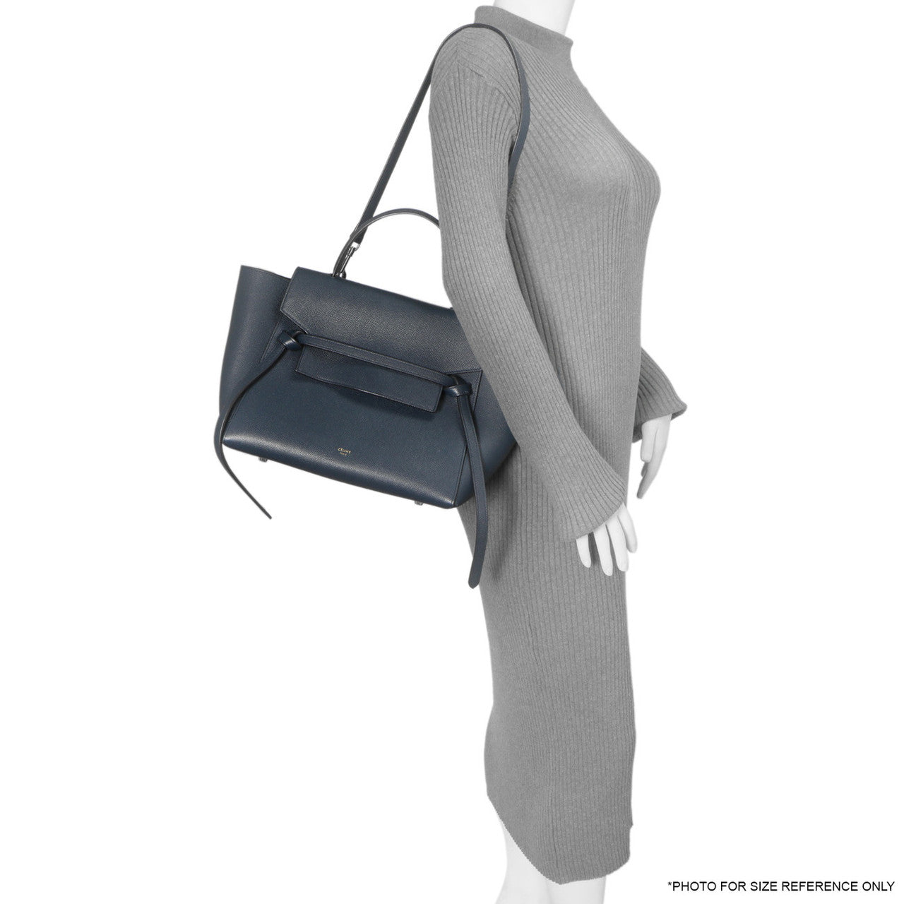 Exclusive Celine Blue Grained Calfskin Mini Belt Bag — Alternate View 9