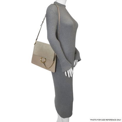 Exclusive Chloe Grey Calfskin Suede Medium Faye Shoulder Bag — Alternate View 7