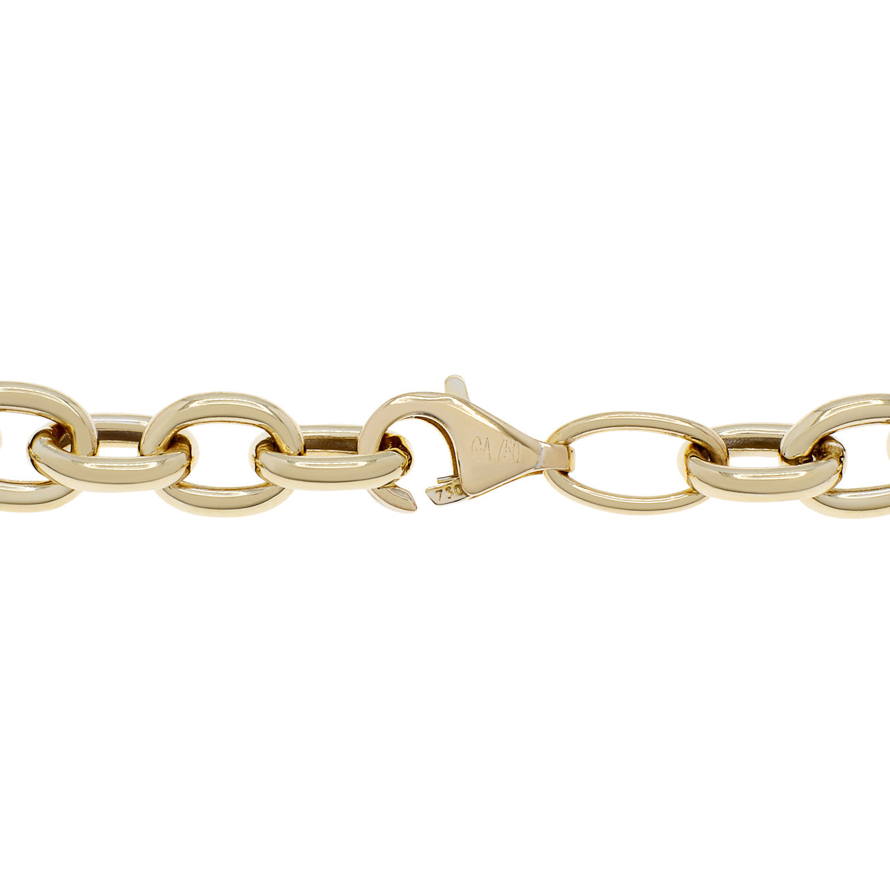 Exclusive 18K Yellow Gold Rolo Bracelet — Side View