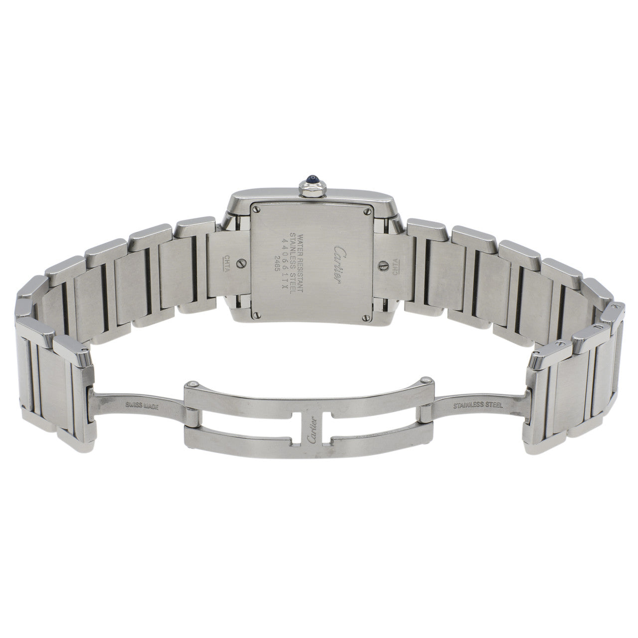 Exclusive Cartier Stainless Steel Tank Francaise 2465 — Top View