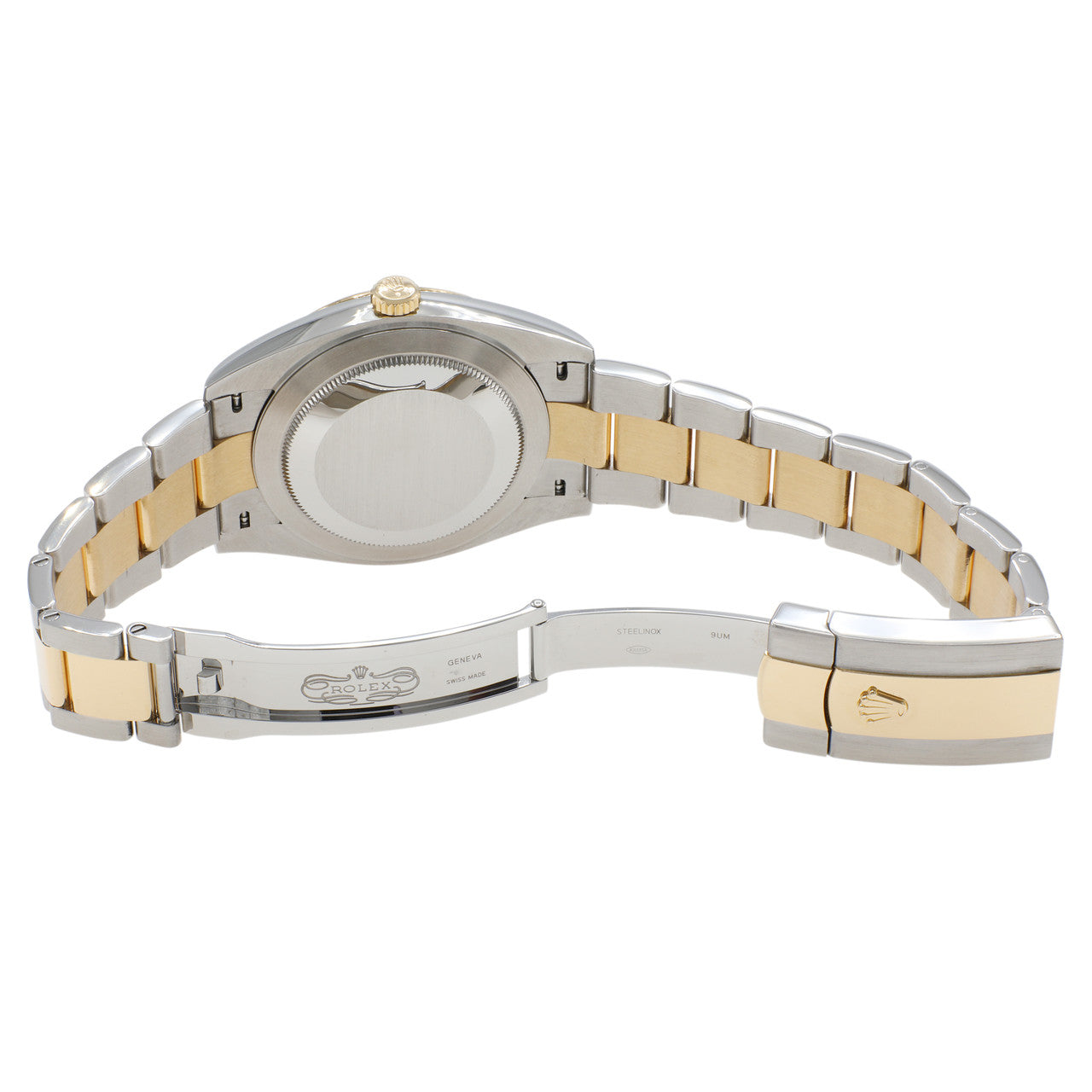 Exclusive Rolex 18K Yellow Gold Stainless Steel Diamond Datejust 41 126333 — Top View