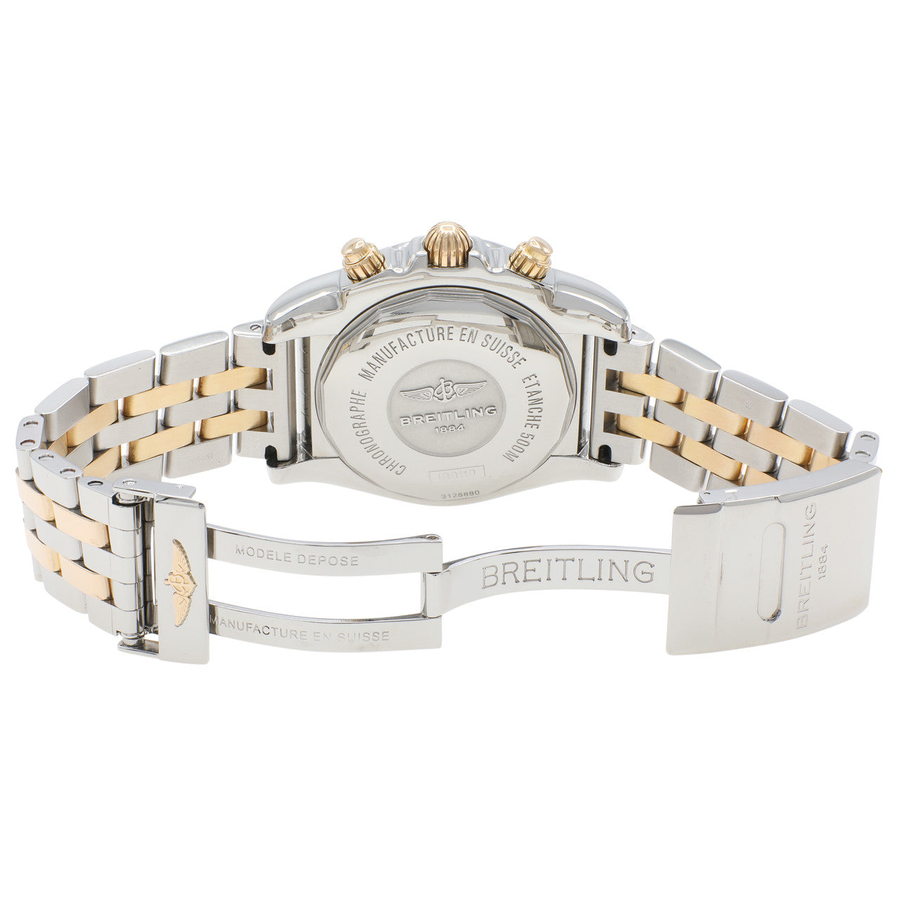 Exclusive Breitling Stainless Steel 18K Rose Gold Chronomat 44 IB0110 — Top View