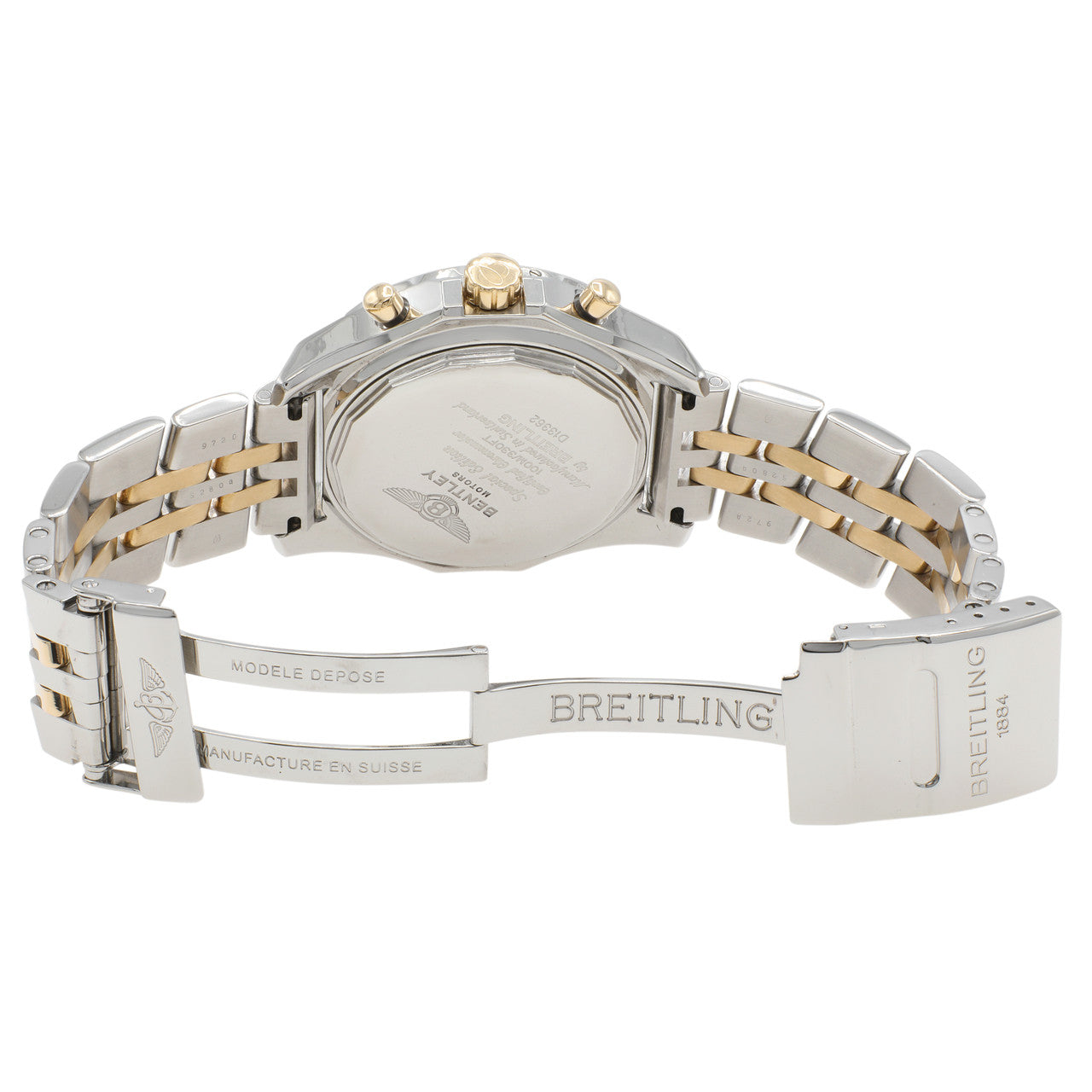Exclusive Breitling Stainless Steel 18K Yellow Gold Bentley GT Chronograph D13362 — Top View