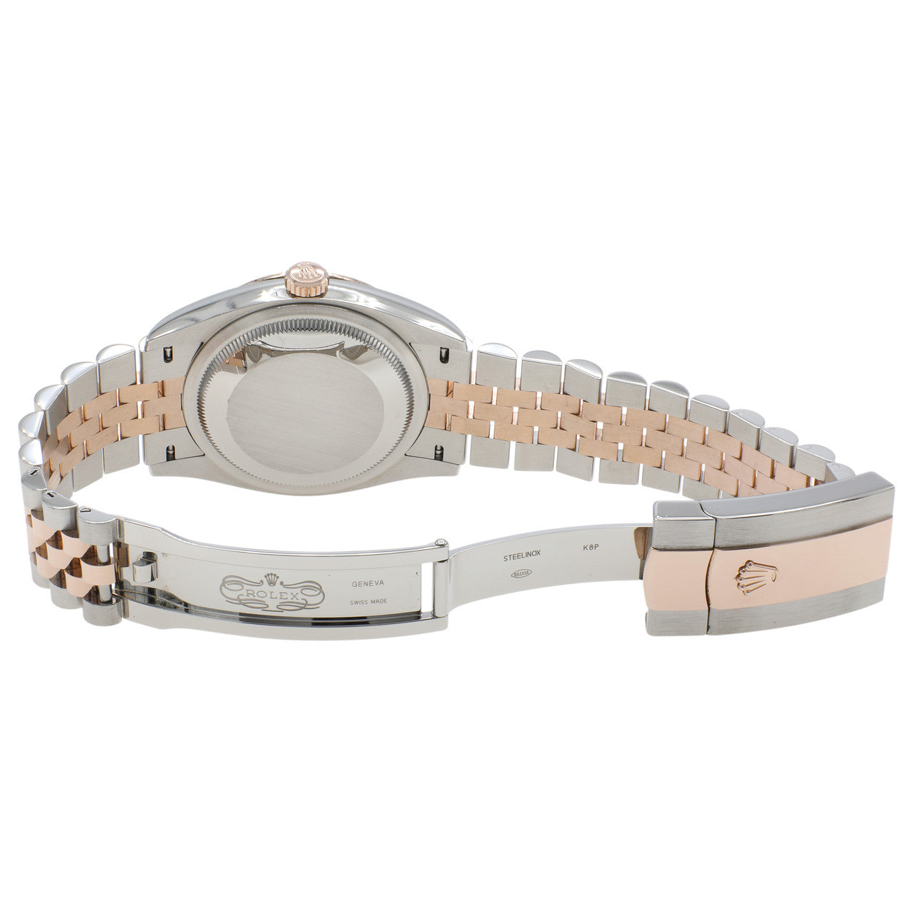 Exclusive Rolex 18K Rose Gold Stainless Steel Datejust 36 126231 — Top View