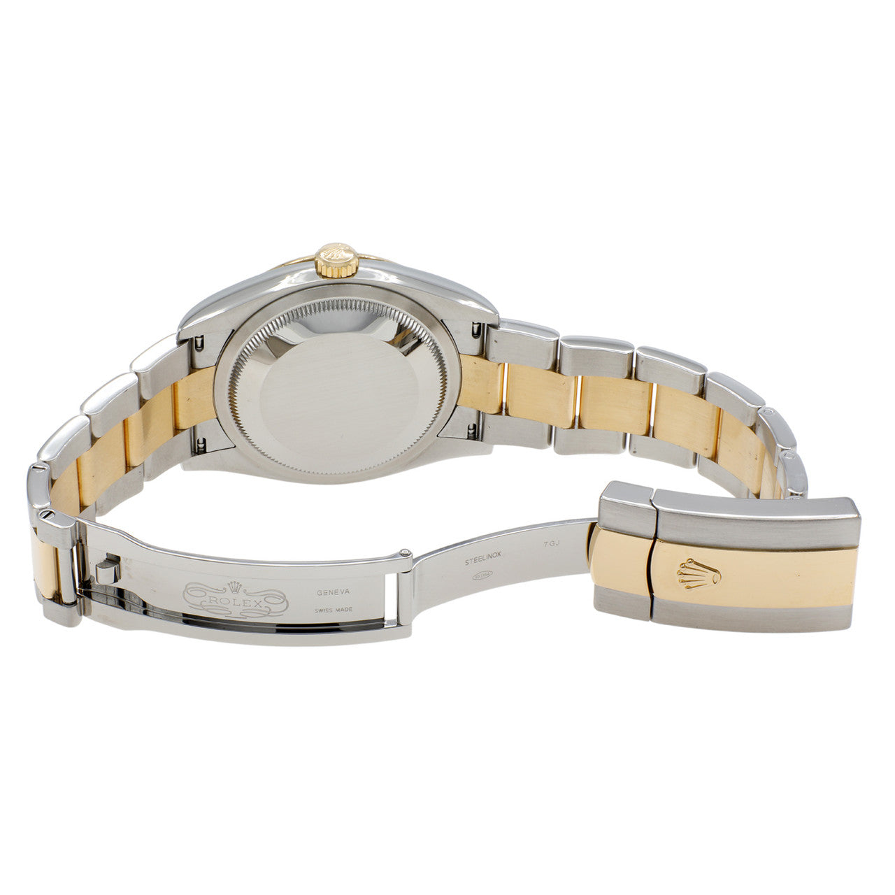 Exclusive Rolex 18K Yellow Gold Stainless Steel Diamond Datejust 36 126233 — Top View