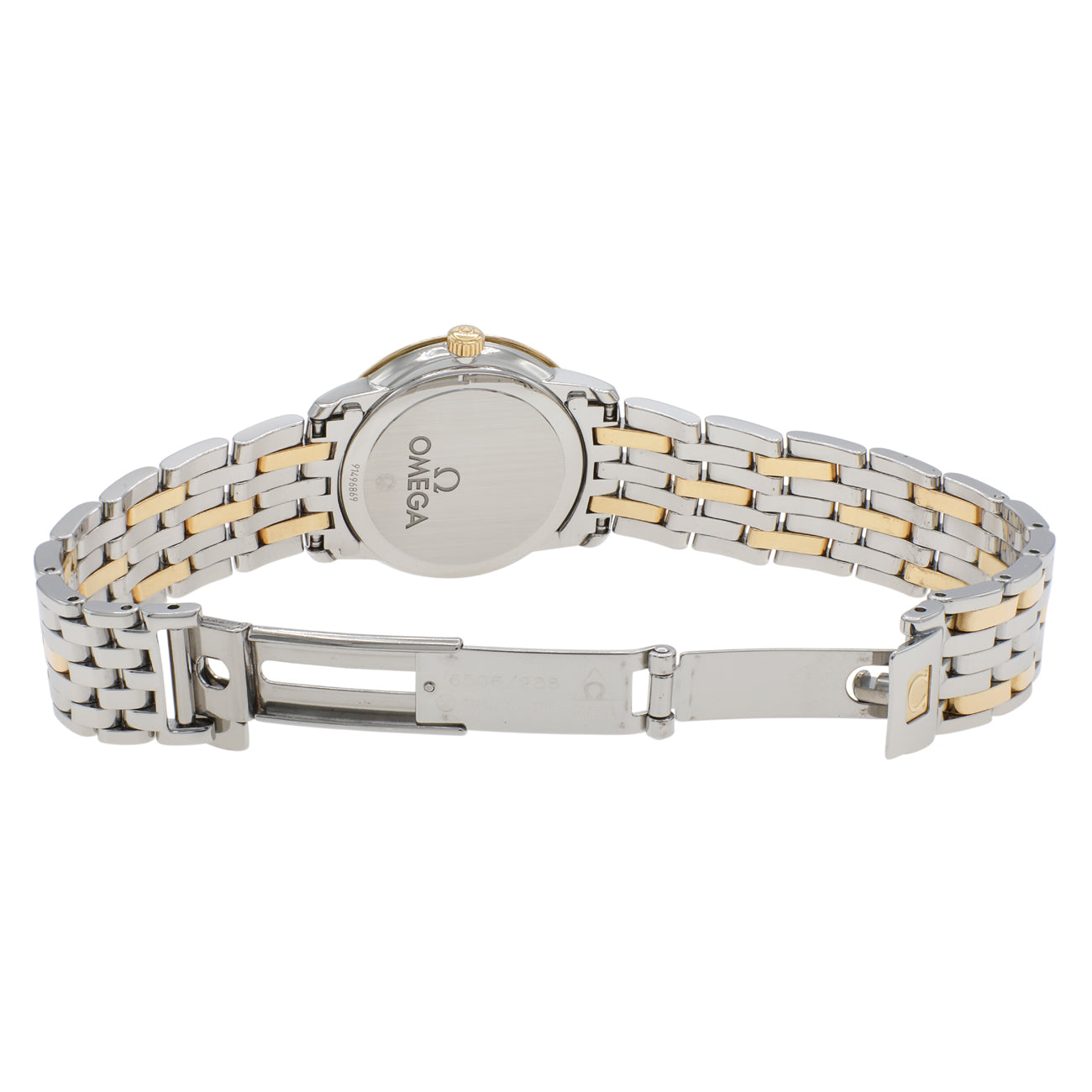 Exclusive Omega Stainless Steel 18K Yellow Gold Diamond De Ville Prestige 413.25.27.60.55.001 — Top View