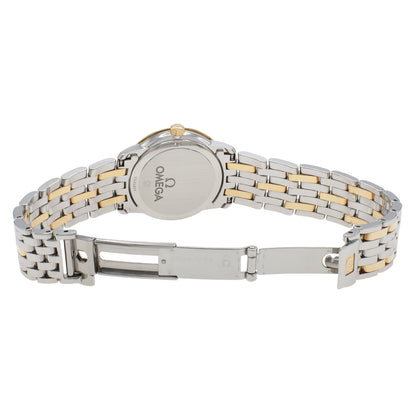 Exclusive Omega Stainless Steel 18K Yellow Gold Diamond De Ville Prestige 413.25.27.60.55.001 — Top View