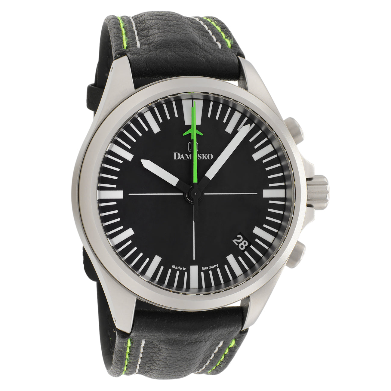 Exclusive Damasko Stainless Steel Chronograph DC72 — Front View