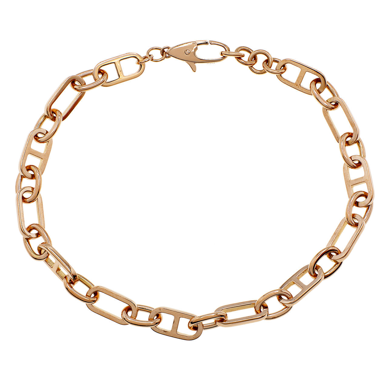 Exclusive 18K Rose Gold Marine Link Bracelet — Front View