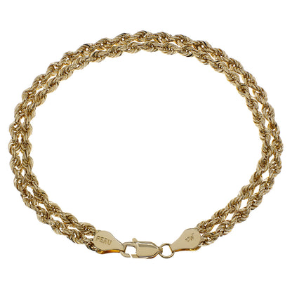 Exclusive 14K Yellow Gold Double Rope Bracelet — Front View