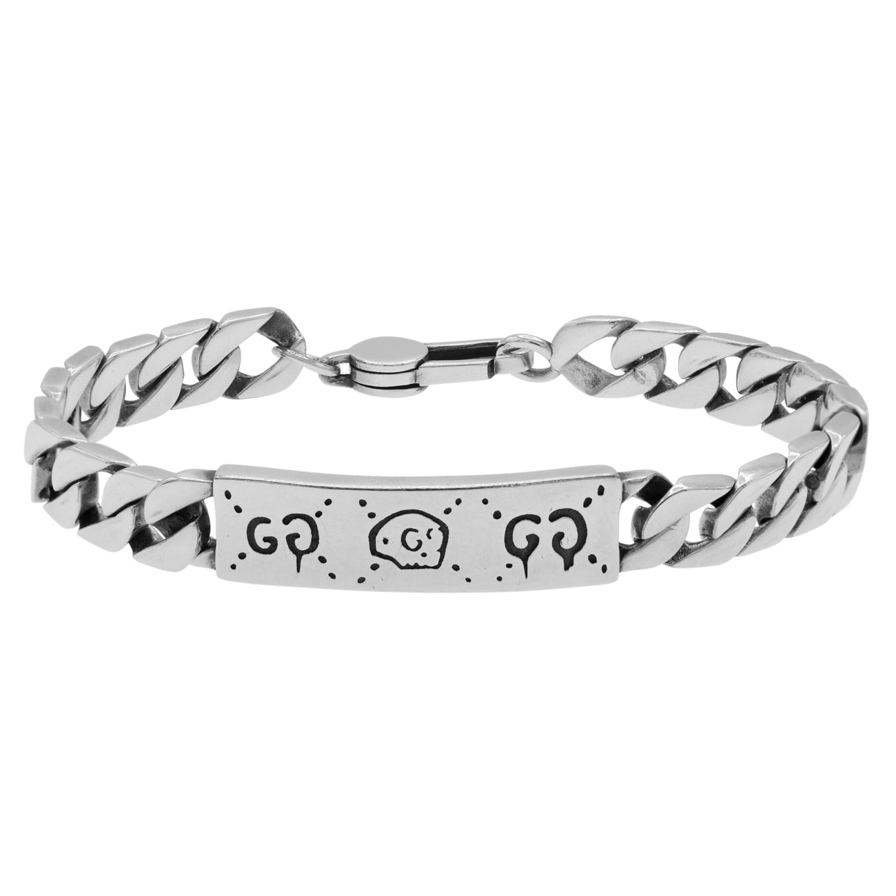Exclusive Gucci Sterling Silver Guccighost Chain Bracelet — Front View