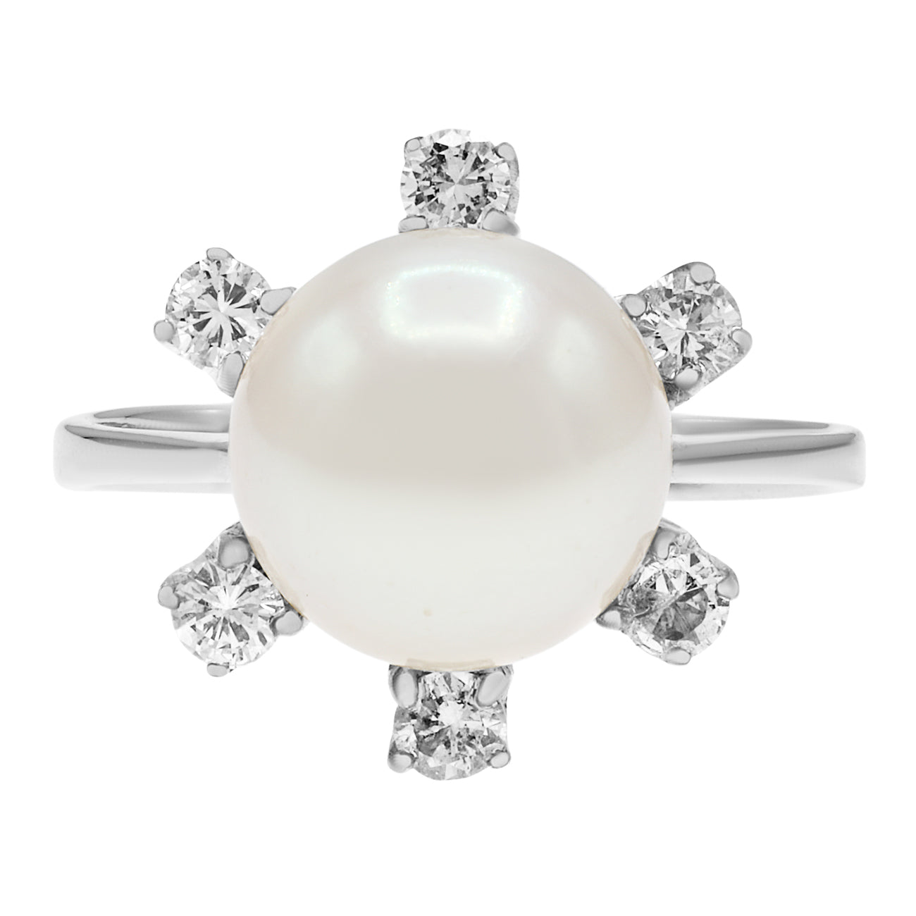 Exclusive 14K White Gold Akoya Pearl Ring — 4 — Front View