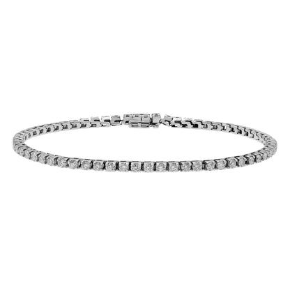 Exclusive 14K White Gold 2.88 Carat Diamond Tennis Bracelet — Front View