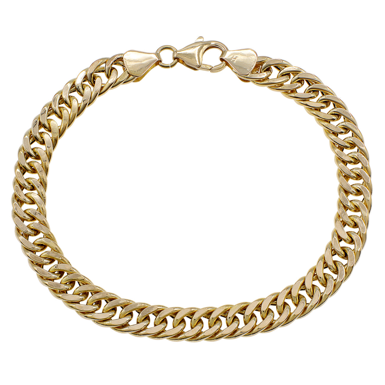 Exclusive 18K Yellow Gold Curb Link Bracelet — Front View