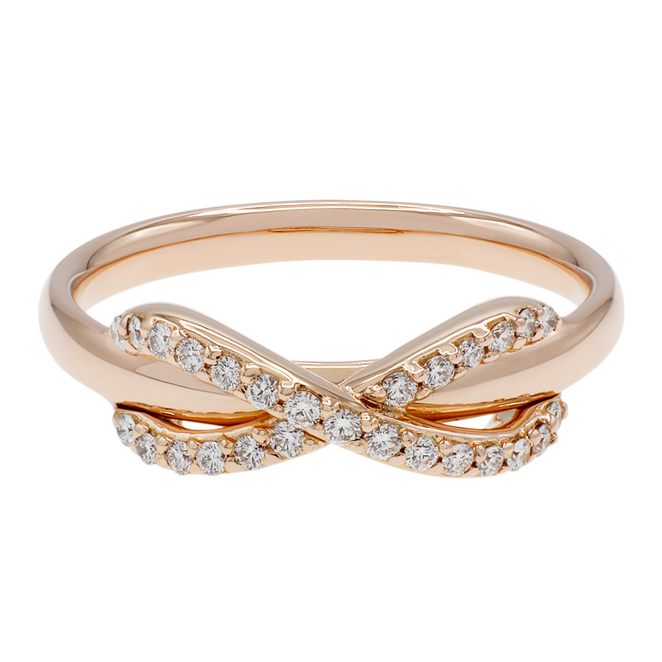Exclusive Tiffany & Co. 18K Rose Gold Diamond Infinity Ring — Front View