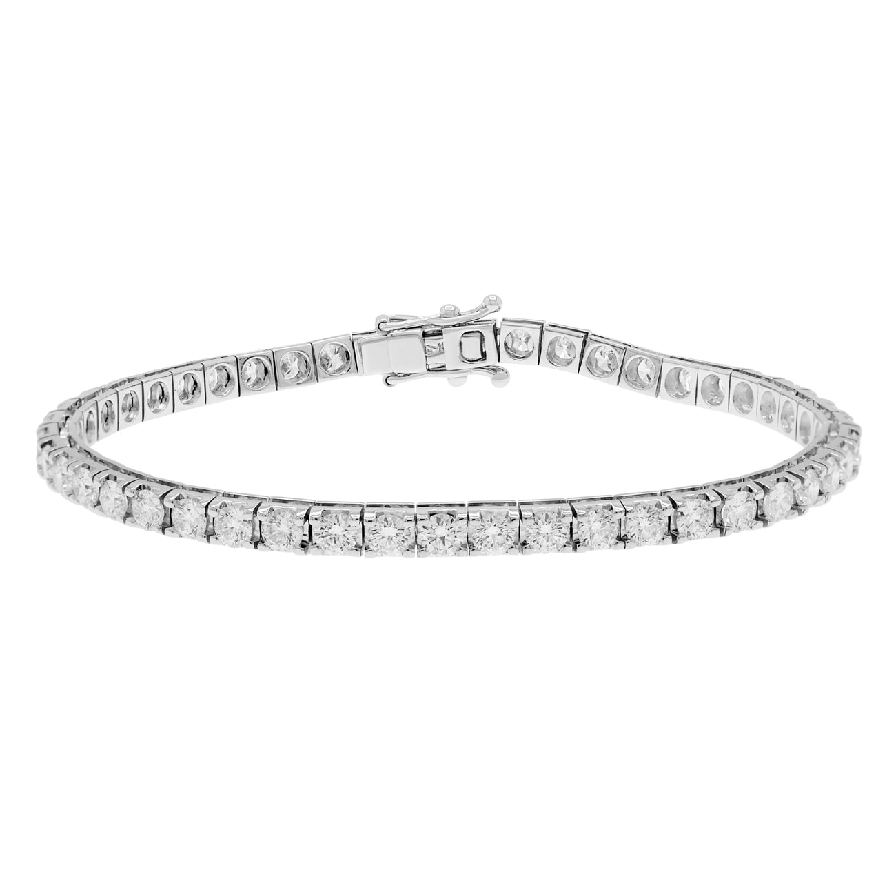 Exclusive 18K White Gold 5.64 Carat Tennis Bracelet — Front View