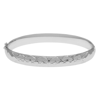 Exclusive Platinum Heart Bangle — Front View