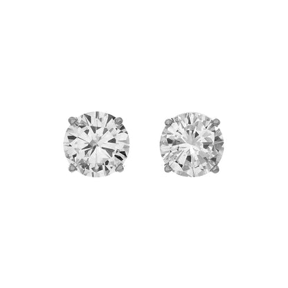 Exclusive Platinum 6.42 Carat Diamond Earrings — Front View