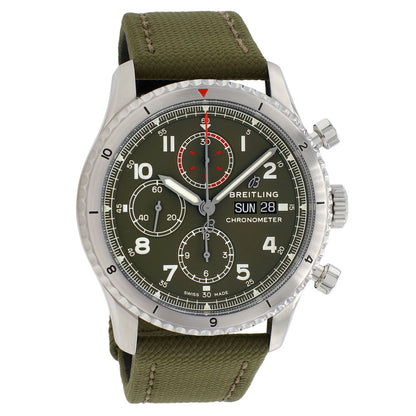 Exclusive Breitling Stainless Steel Aviator 8 Chronograph 43 Curtiss Warhawk  A133161A1L1X2 — Front View