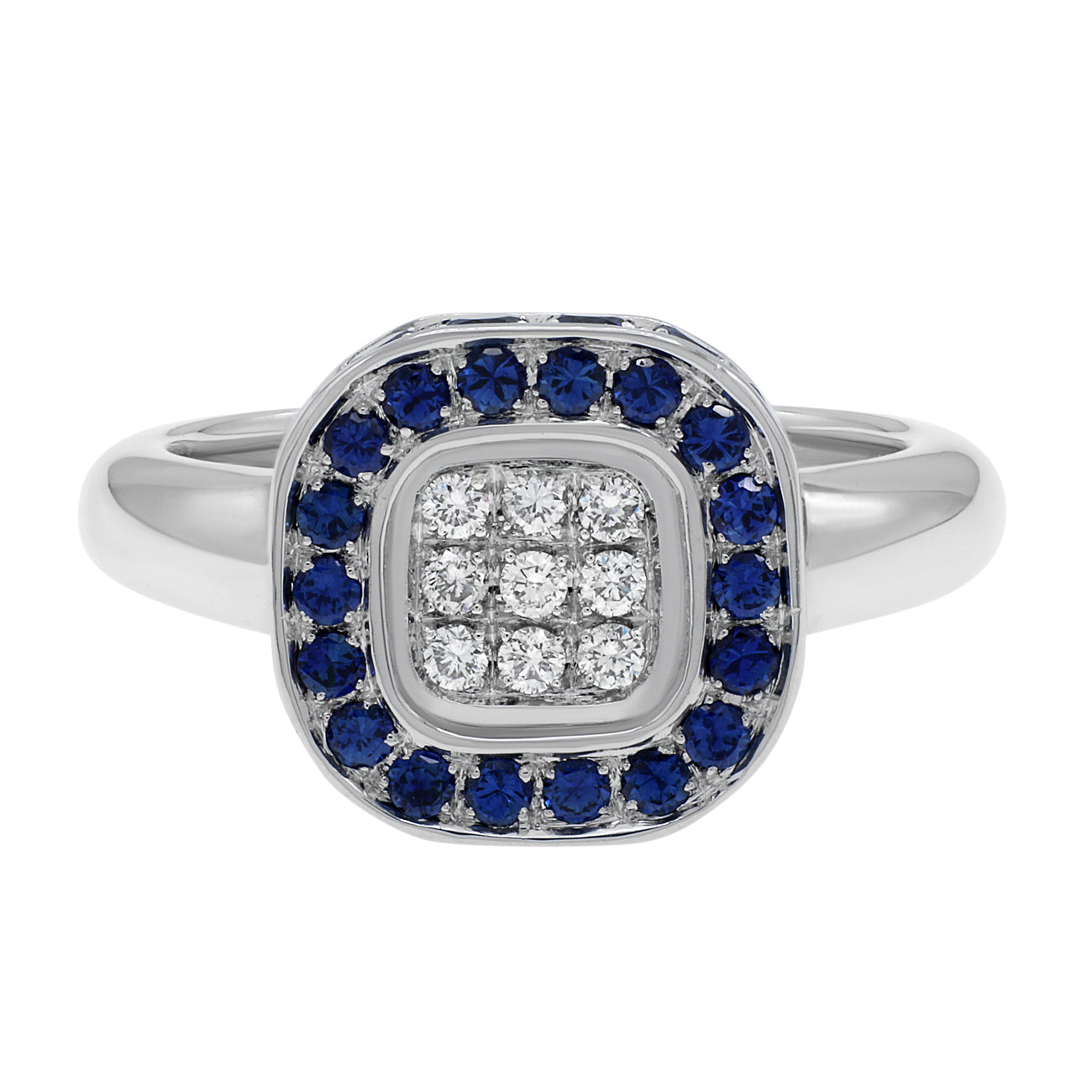 Exclusive 18K White Gold 1.72 Carat Sapphire Ring — 4.75 — Front View